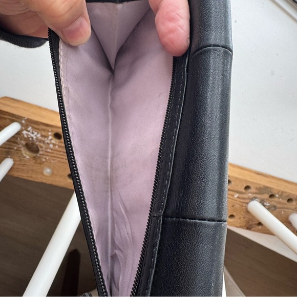 Coach Kristin Envelope Trifold Wallet Black Leather Silver Closure Pink Interior - Picture 13 of 14